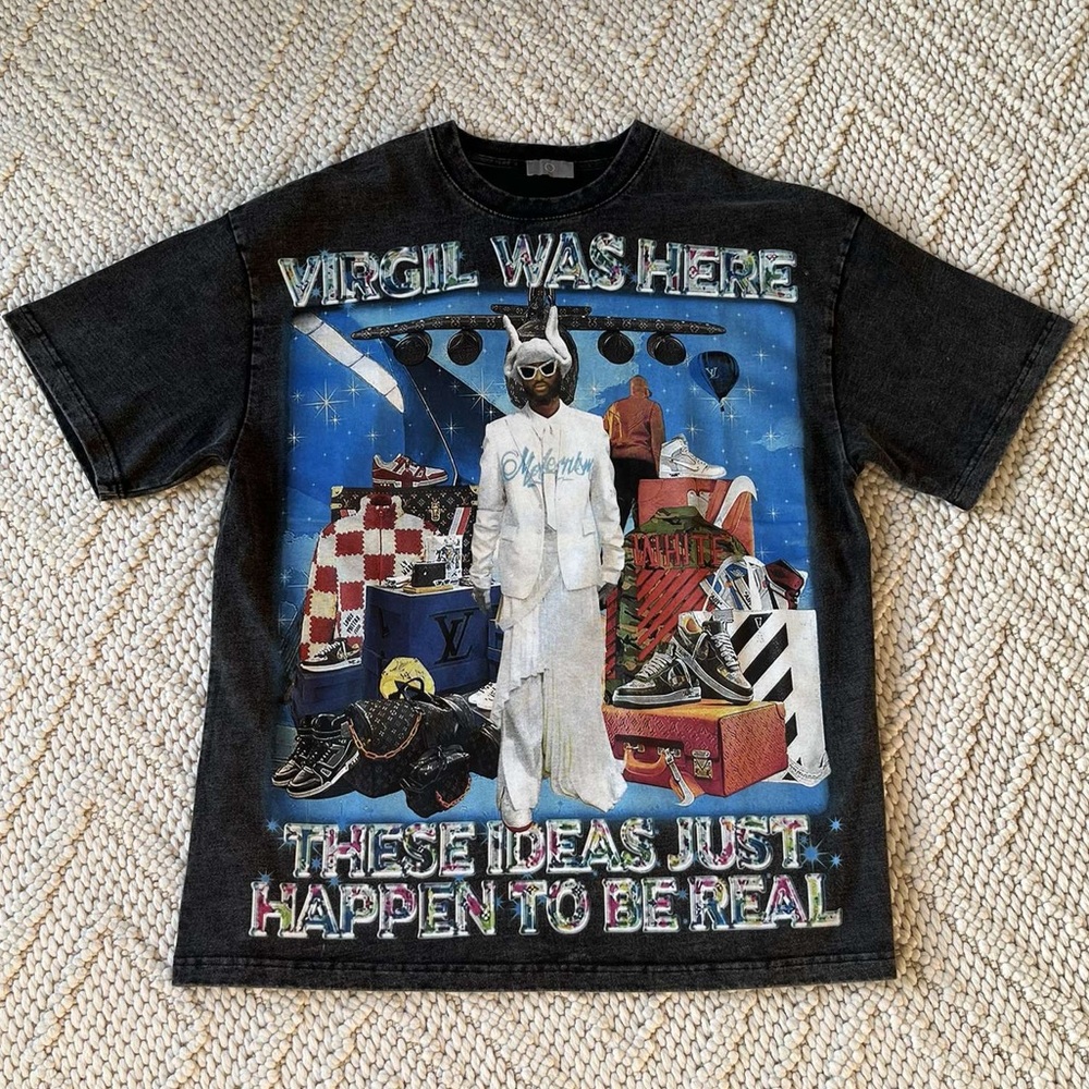 Vintage Virgil Was Here Graphic Oversized Men’s Tee Shirt